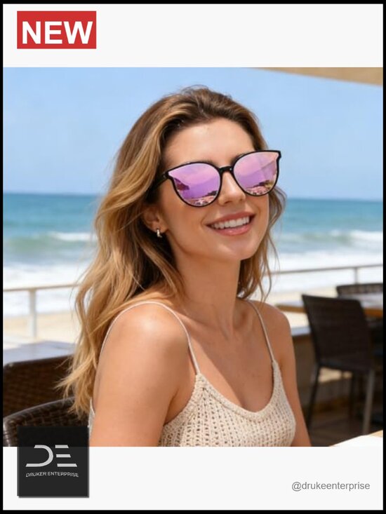 Oversized Polarized Cat Eye Sunglasses UV400 Protection Trendy Retro Shades main image 5